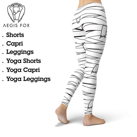 Mummy Wrap Leggings, Ancient Egyptian Gym Pants, Halloween Leggings for Women