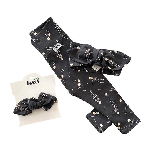 Skeleton Halloween Leggings and/or Headband Set, Preemie Girl Clothes