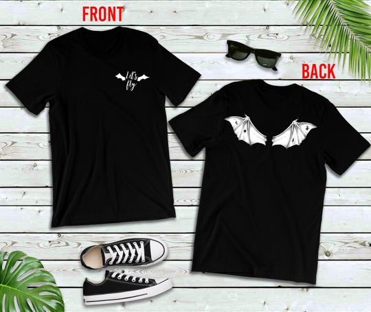 Double-Sided Lets Fly Bat Wing Shirt, Free Shipping and Fast Delivery