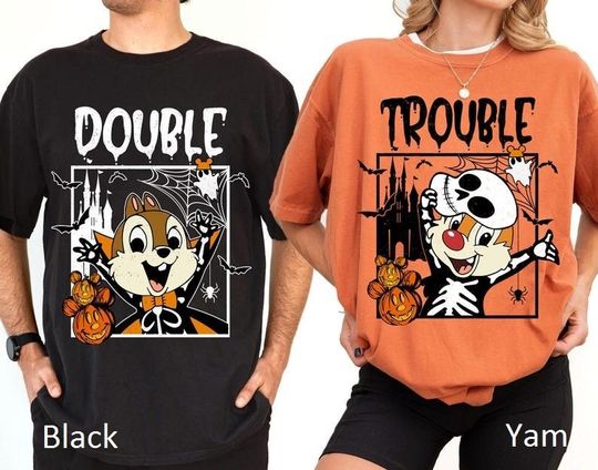 Vintage Chip and Dale Halloween Shirt, Double Trouble Shirt
