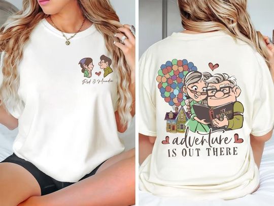 Two-sided Disney Up Shirt, Personalized Carl And Ellie Shirt