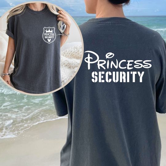 Comfort Colors Princess Security Shirt, Back Front Shirt, Disney Princess T-shirt