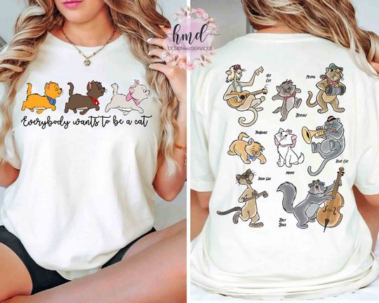 Disney The Aristocats Two-sided Cute Everybody Wants To Be A Cat T-Shirt
