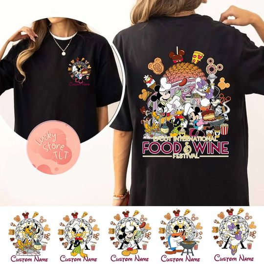 Custom Mickey and Friends Chef Disney Tee, International Food and Wine Festival 2024 Shirt