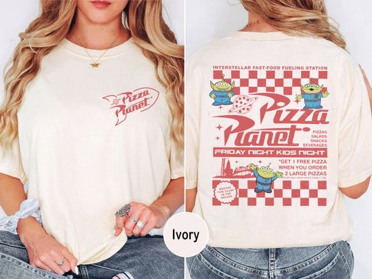 Pizza Planet Toy Story 2 Sides Comfort Colors Shirt, Disney Toy Story