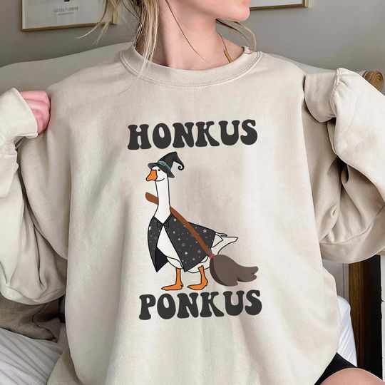 Honkus Ponkus Halloween Witch Boo Ghost Sweatshirt, Spooky Season Shirt