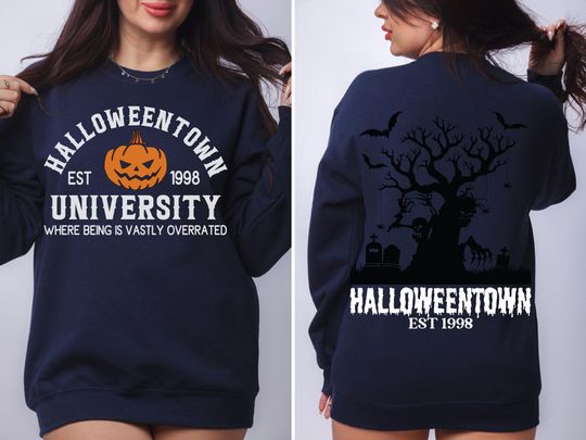 Halloweentown 1998 Back and Front Sweatshirt, Retro Halloween Town Crewneck