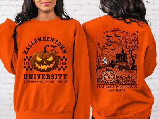 Halloweentown 1998 Back and Front Sweatshirt, Retro Halloween Town