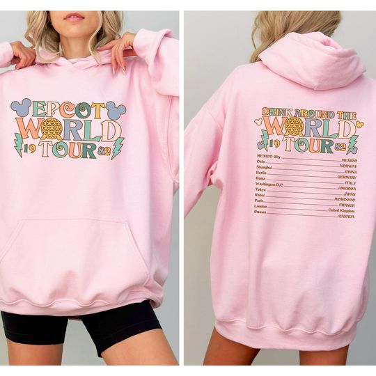 Two-Sided Retro Epcot World Tour Sweatshirt, Mickey And Friends