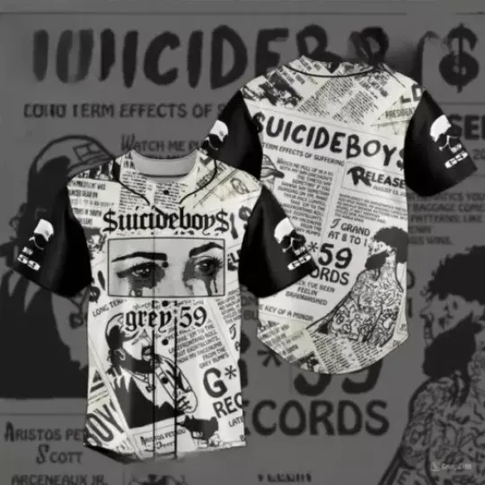Suicideboys Grey 59 Grey Boy Baseball Jersey