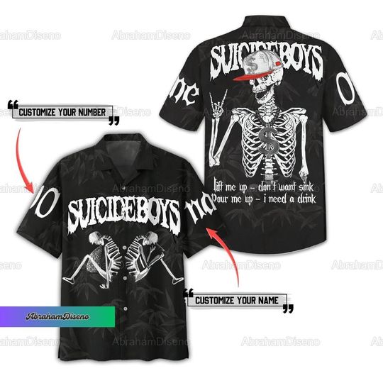 Custom Suicide Boys Hawaiian Shirt, Suicide Boys Hawaii Shirt, Suicide Boys Men Shirt, Suicide Boys Button Shirt, Suicide Boys Fan