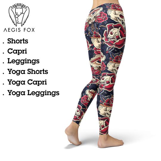 Sugar Skull Leggings for Women, Printed Leggings, Workout Leggings