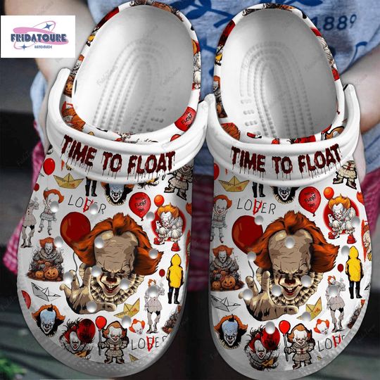 Pennywise Halloween Shoes, Pennywise Time To Float Sneakers, Pennywise Scary Movie Sandals, Halloween Pumpkin Slippers, It Pennywise Shoes