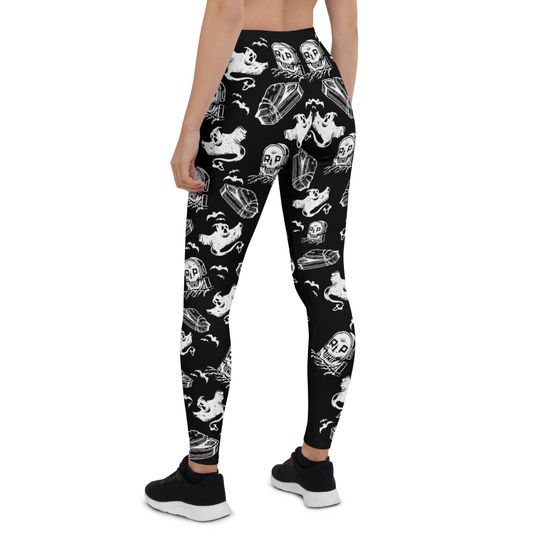 Spooky Graveyard Ghost Leggings