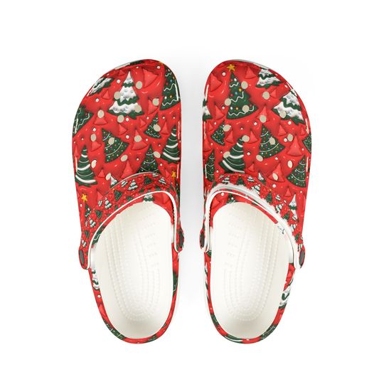 Festive Christmas Tree Clogs (AOP) for Nurtses and Teachers