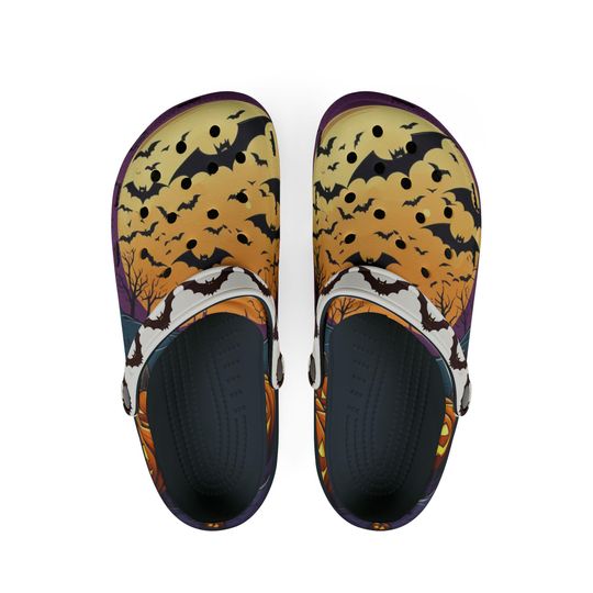 Halloweeen bat shoe Clogs For Adult/Kids