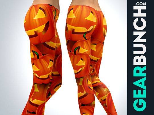 Pumpkin Leggings for Women, Spooky Halloween Outfit Gift for Her