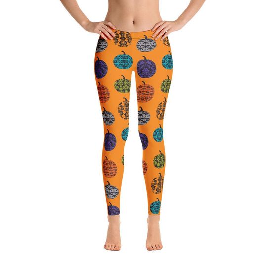 Halloween Pumpkin Leggings, Sports And Yoga Leggings