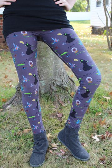 Wicked Witch Women's Leggings, Yoga Leggings, Skeleton Design, Goth Pants