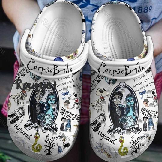 Halloween Corpse Bride Clogs, Vintage Corpse Bride Sandals, Corpse Bride Bride To Be Slippers, Horror Movie Shoes, Halloween Gift