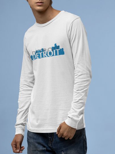Detroit Lions Game Day Apparel, Sports Team Inspired, City Backdrop, Unisex Ultra Cotton Long Sleeve Tee