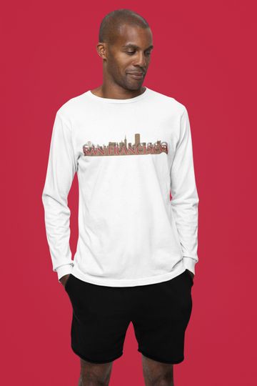 San Francisco 49ers Game Day Apparel, Sports Team Inspired, City Backdrop, Unisex Ultra Cotton Long Sleeve Tee