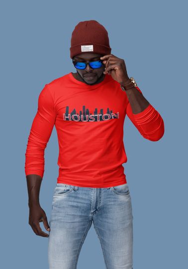 Houston Texans Game Day Apparel, Sports Team Inspired, City Backdrop, Unisex Ultra Cotton Long Sleeve Tee