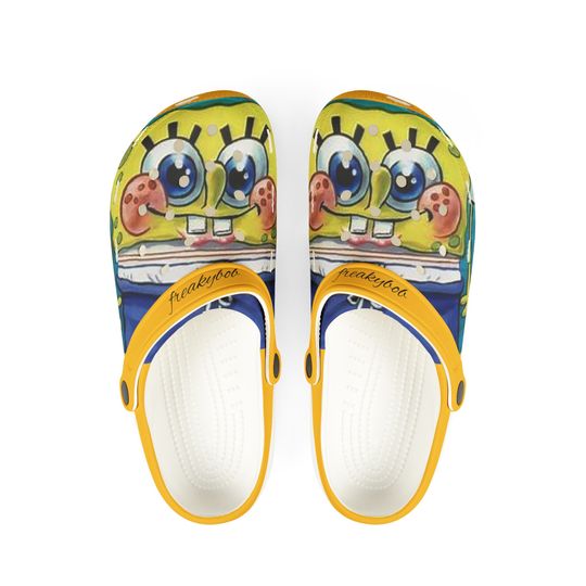 SpongeBob Clogs- sponge 11s white and yellow colorway - spongegbob gifts
