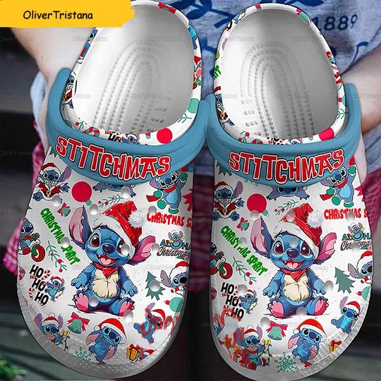 Stitchmas Clogs, Stitch Christmas Clogs, Stitch Clogs Shoes, Funny Stitch Clogs, Disney Stitch Clogs, Disney Clogs, Christmas Gift