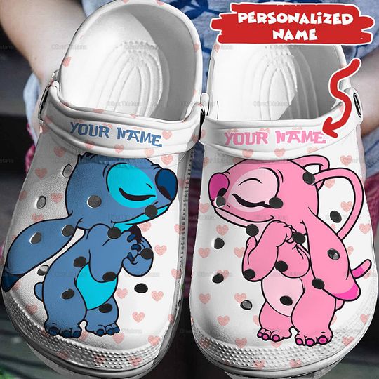 Stitch And Angel Sandal, Stitch Clogs, Stitch Clogs Shoes, Lilo and Stitch Kids Clogs, Adults Kids Clogs, Christmas Gift