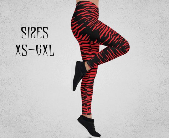 Goth leggings | Zebra print leggings | Halloween leggings| Plus size gothic clothing