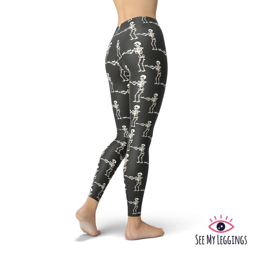 Funny Skeleton Leggings, Pastel Goth Leggings, Halloween Leggings, Workout Leggings