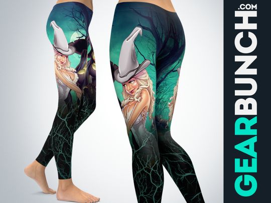 Good Witch Bad Witch Leggings, Goth Leggings, Goth Outfit, Halloween Leggings