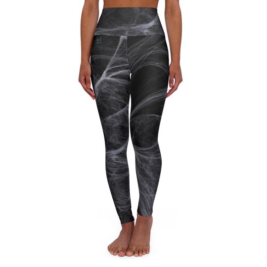 Cute Spiderweb Booktok Merch High Waisted Yoga Leggings Black Halloween Leggings