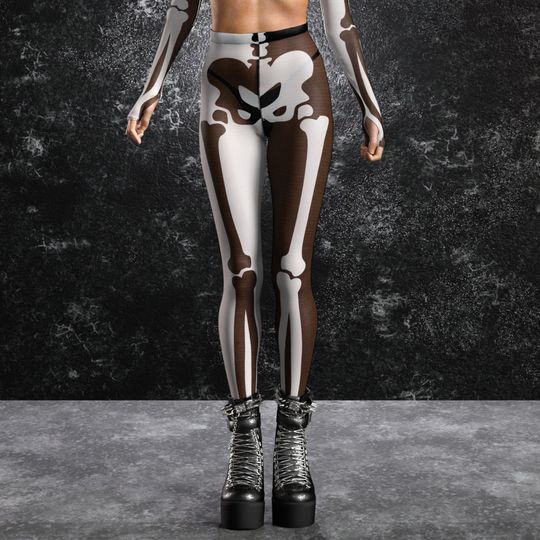 Mesh Halloween Leggings Women, Skeleton Leggings Women, Halloween Leggings