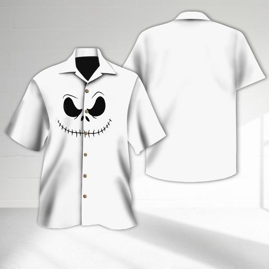 Jack Skellington Costume Hawaiian Shirt, The Nightmare Before Christmas Character 3D Halloween Shirt, The Pumpkin King Cosplay Hawaii Tee