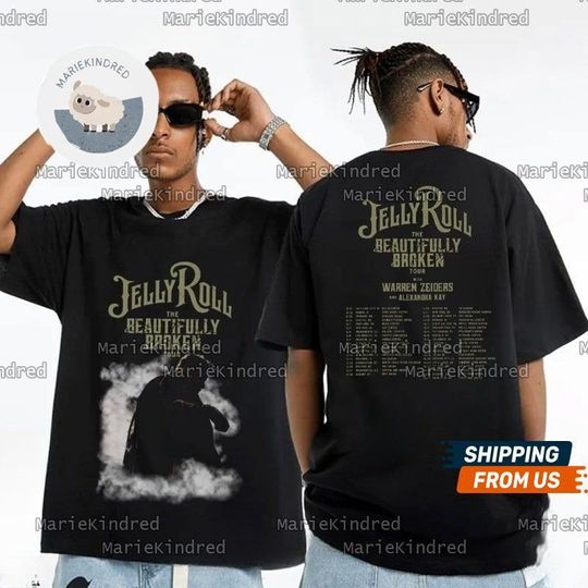 Jelly Roll Tour 2024 Tshirt, Jelly Roll Rock Unisex Shirt, The Beautifully Broken Tour Shirt, Jelly Roll Concert Tee, Jelly Roll Merch