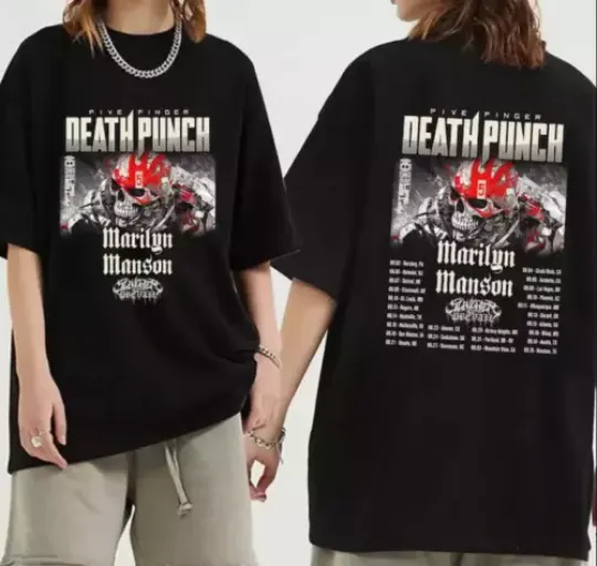 Five Finger Death Punch 2024 Tour Double Sides T-Shirt, Music Tour Shirt, Concert Merch For Fans