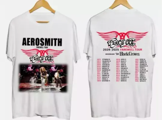 Aerosmith 2024-2025 North American Farewell Double Sides T-Shirt, Music Tour Shirt, Concert Merch For Fans