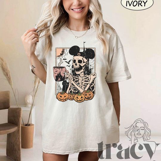 Mickey Skeleton Drinking Coffee  Shirt, Vintage Disney Skeleton T Shirt