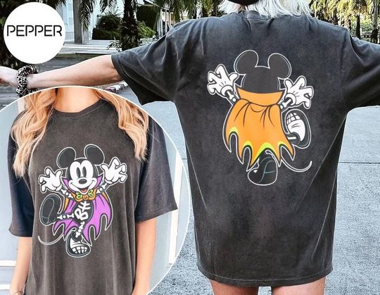 Two-sided Mickey Mouse Halloween Shirt, Disneyland Halloween Shirt, Mickey Skeleton