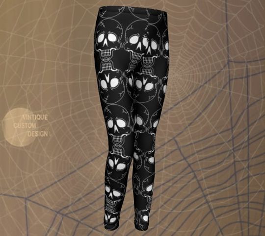 SKULL LEGGINGS HALLOWEEN Leggings Skeleton Pants for Kids Fall Clothing