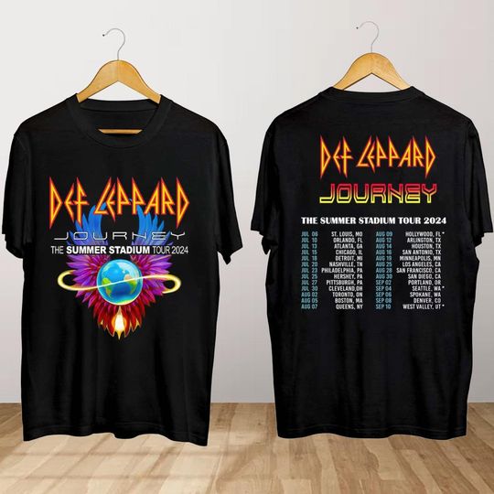Def Leppard And Journey Summer Stadium Tour 2024 T-Shirt, Journey T-Shirt, Def Leppard Fan Gift Shirt, Summer Stadium Tour Shirt