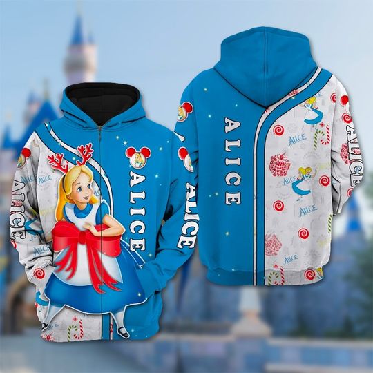 Alice In Wonderland Hoodie, Alice 3D Adult Hoodie, Alice In Wonderland All Over Print Shirt, Alice Hoodie Gift