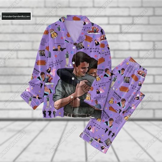 Halloween Chandler Bing Pajamas Set, Friends Movie Pjs, Matthew Perry Shirt Pants, Friends Tv Show Pajamas Pants, Pjs For Women