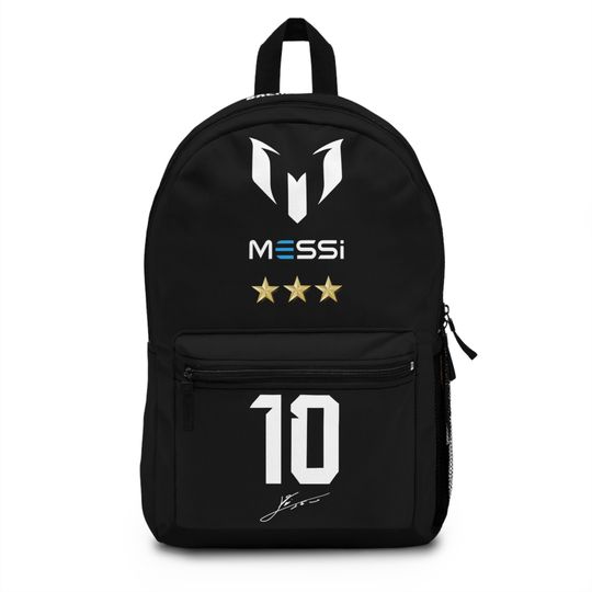 Messi Backpack - Youth Children Soccer Backpack - Birthday Gift- Sports School Bag - Simil Sticker on both sides - Messi Fan