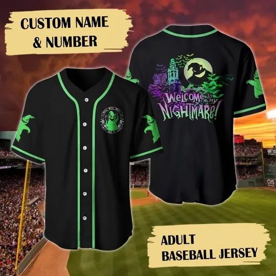 Personalized Halloween Oogie Boogie Baseball Jersey, Ghost Baseball Shirt