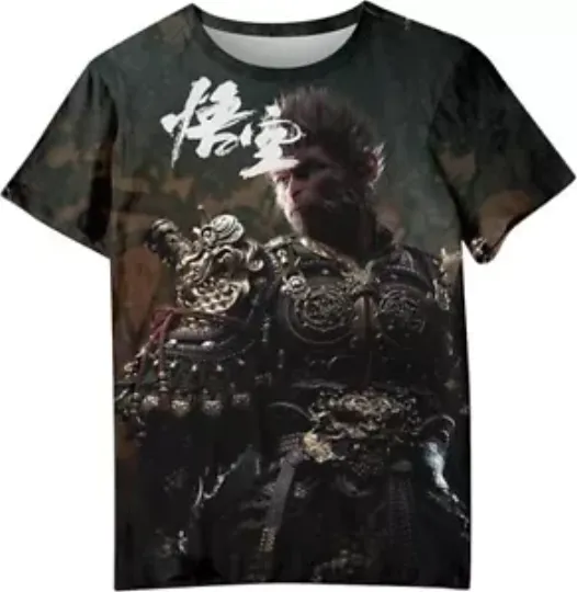 Black Myth Wukong T-Shirt Short Sleeve Round Neck - Unisex