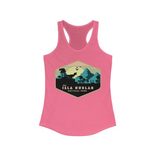 Jurassic Park Visit Isla Nublar National Park Women's Ideal Racerback Tank