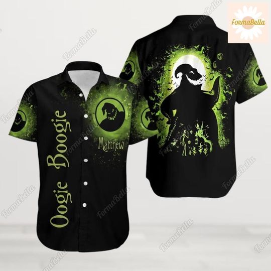 Halloween Custom Oogie Boogie Hawaiian Shirt, The Nightmare Before Christmas Button Shirt